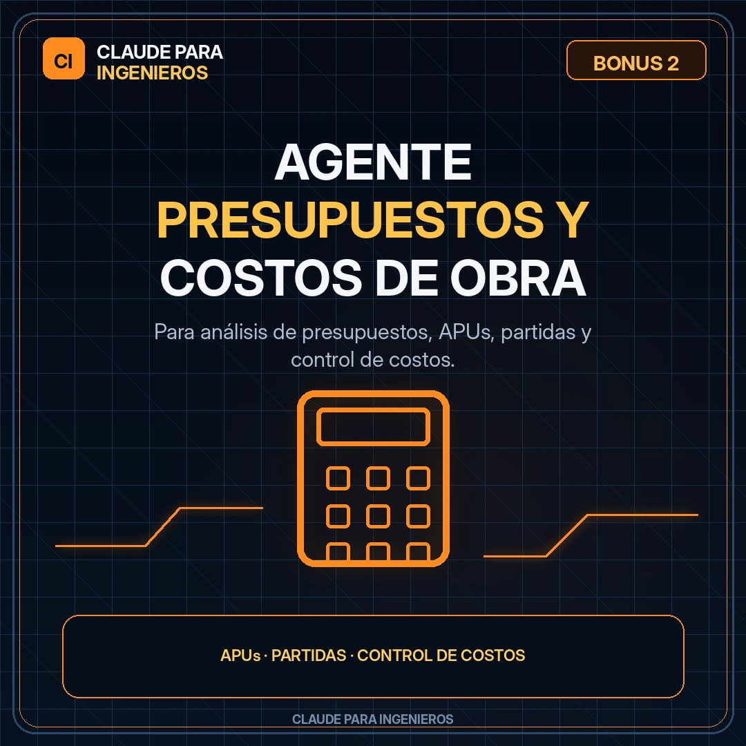 Capa do Bônus #2 - Agente Presupuestos y Costos de Obra