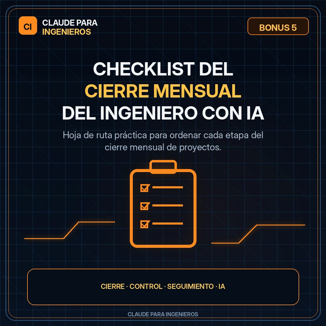 Capa do Bônus #5 - Checklist del Cierre Mensual del Ingeniero con IA