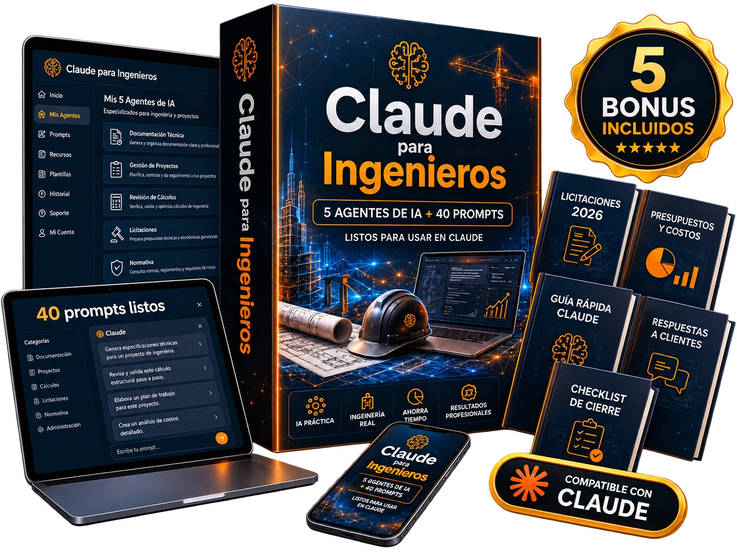 Claude para Ingenieros — 40 Prompts + 5 Agentes de IA